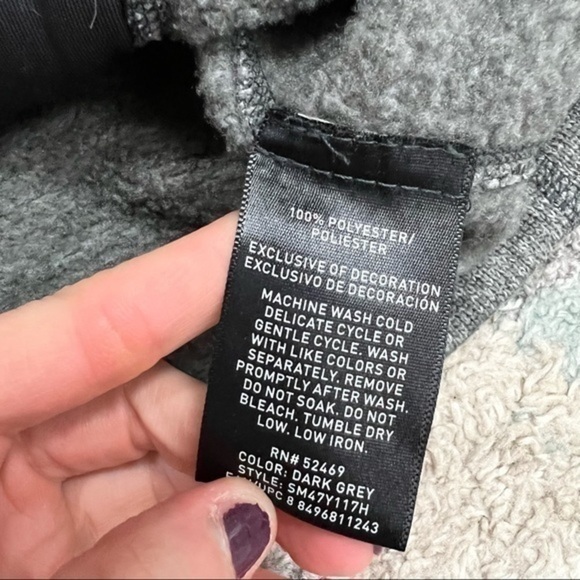 Swisstech Mens Fleece Jacket Gray Space Dye Zipper Pockets Mock Neck L - Picture 9 of 9